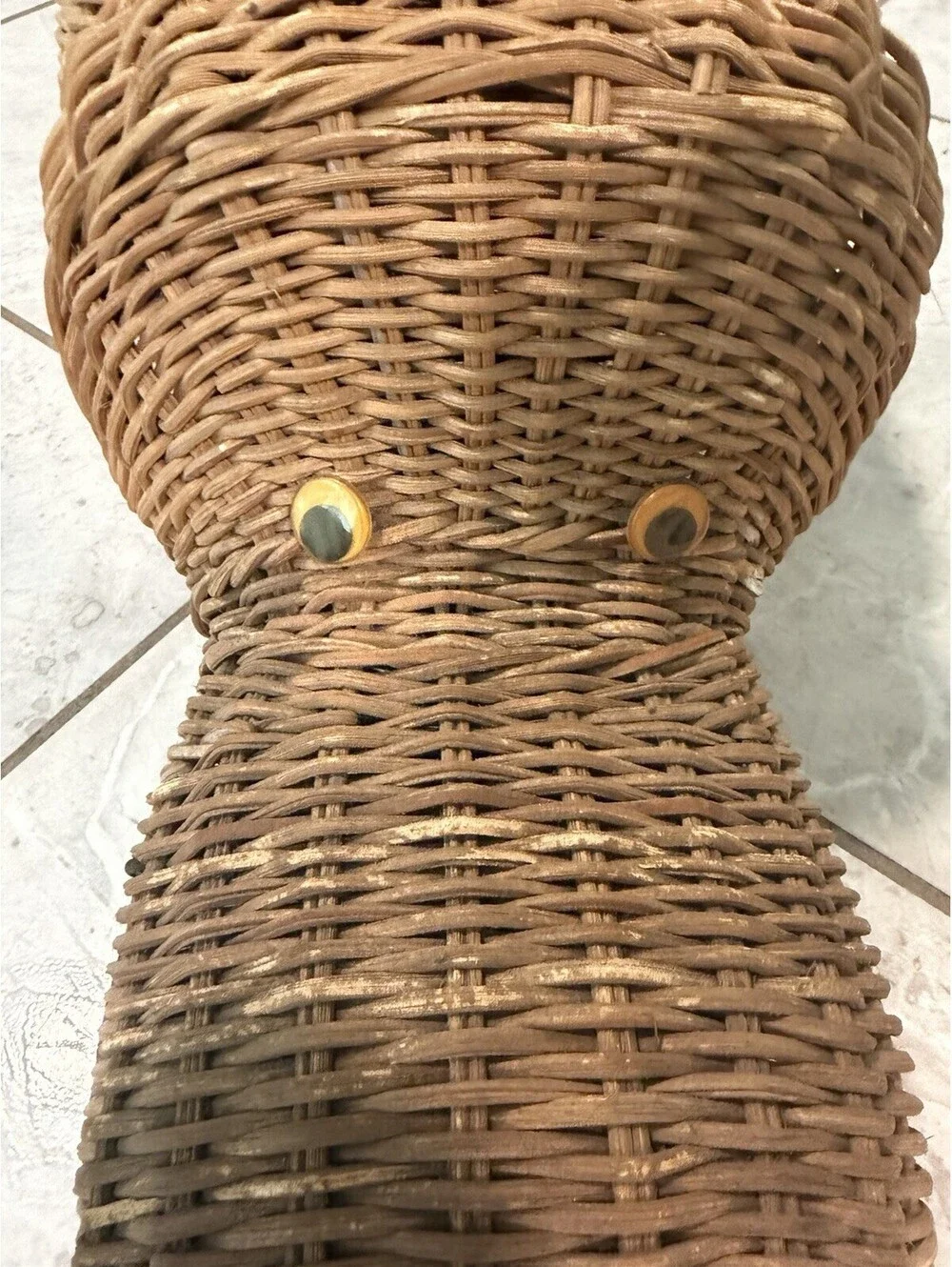 Vintage Hippo Wicker Basket